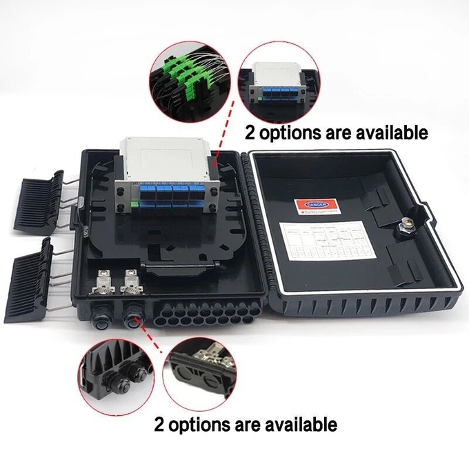 Zestaw sprzętu światłowodowego FTTH Box 16-rdzeniowa dystrybucja światłowodowa ABS Black Box IP65 2