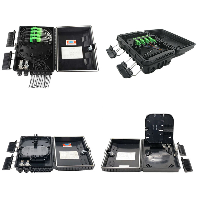 Zestaw sprzętu światłowodowego FTTH Box 16-rdzeniowa dystrybucja światłowodowa ABS Black Box IP65 4